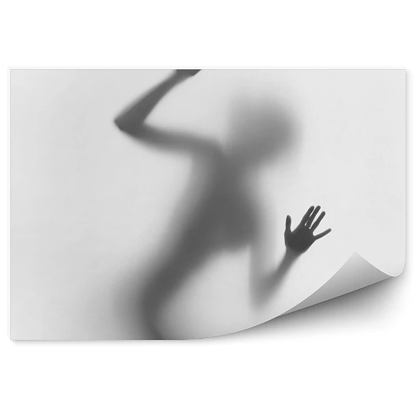 Fotopeta Sexy girl za zasłoną łazience