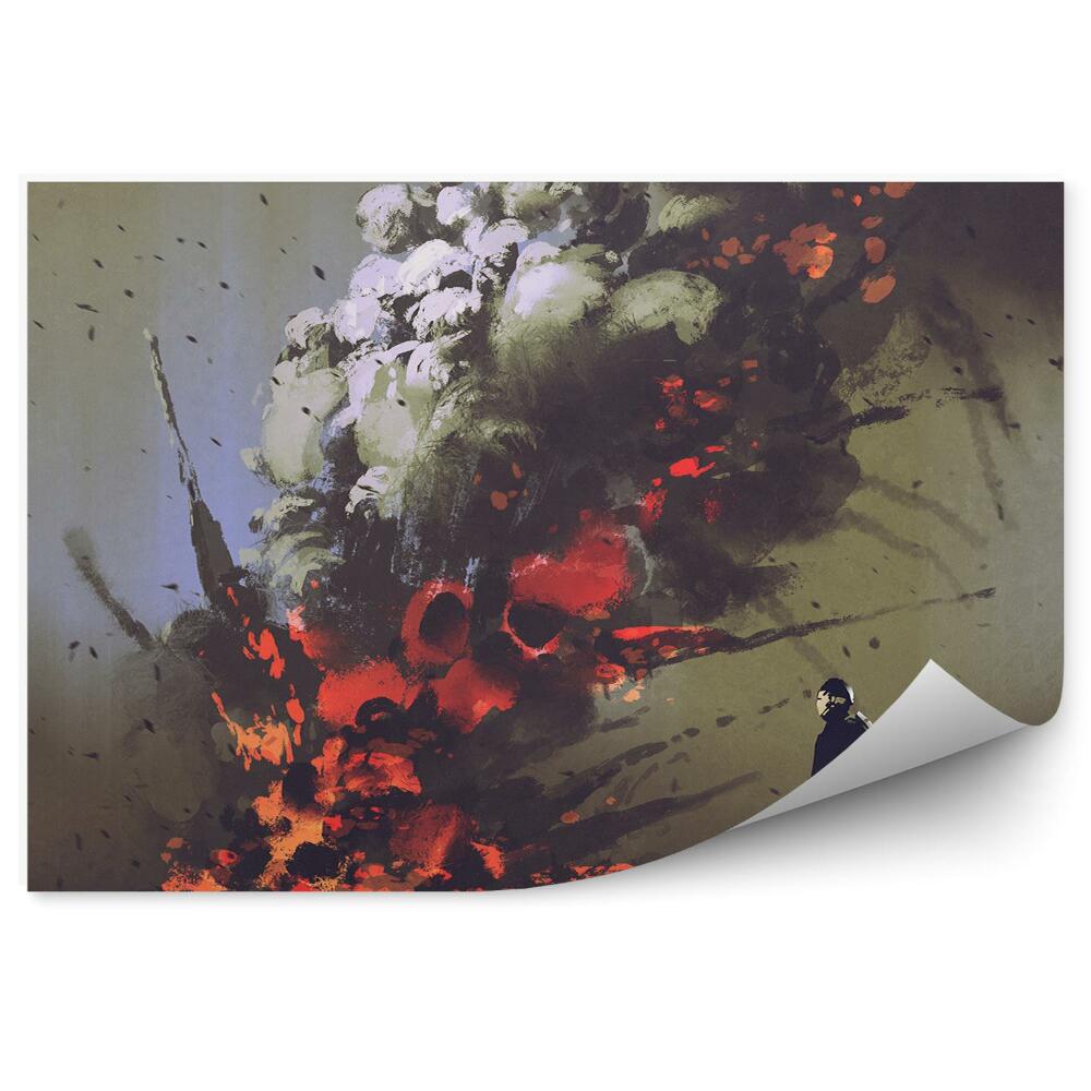 Okleina na ścianę Człowiek dym wybuch