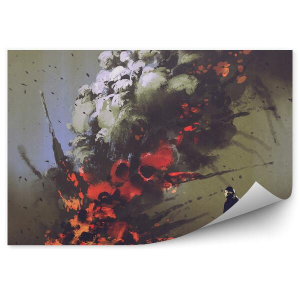 Okleina na ścianę Człowiek dym wybuch