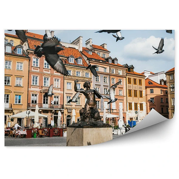 Okleina na ścianę Syrenka warszawska stare miasto polska