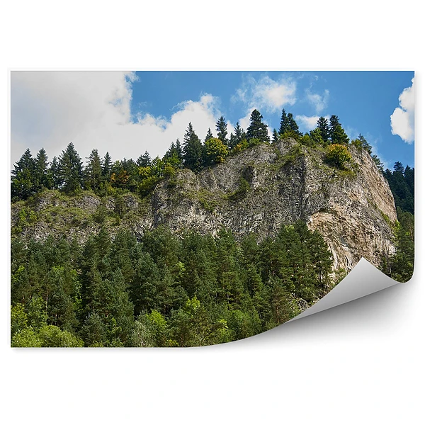 Okleina na ścianę Sokolica pieniny szczyt góry zachmurzone niebo
