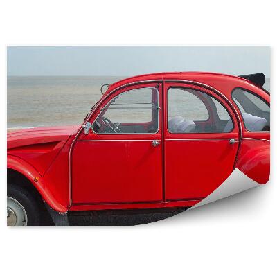 Fototapeta na ścianę Klasyczny czerwony citroen 2cv na plaży