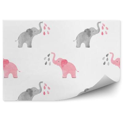 Fototapeta Różowei i szare słoniki