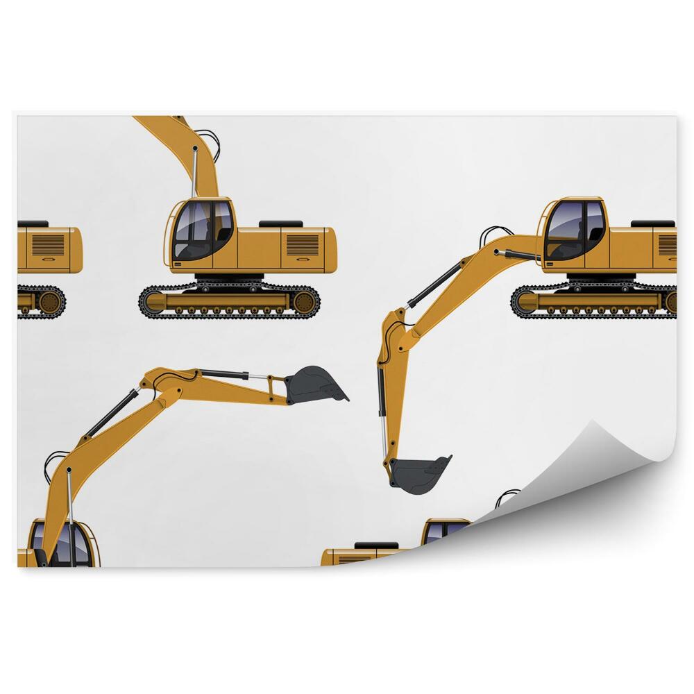 Fototapeta Zabawkowe koparki na jednolitym tle