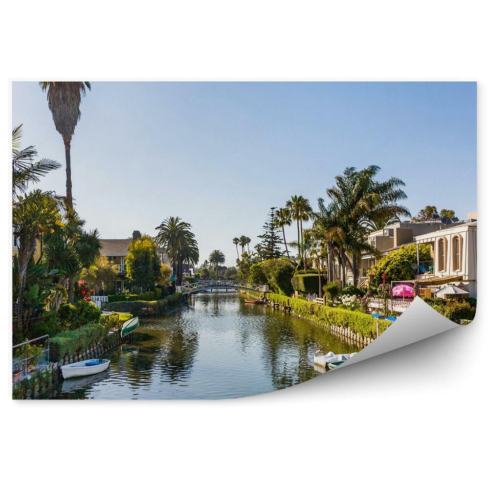 Fototapeta na ścianę stare kanały Wenecji Kalifornia palmy łodzie mosty