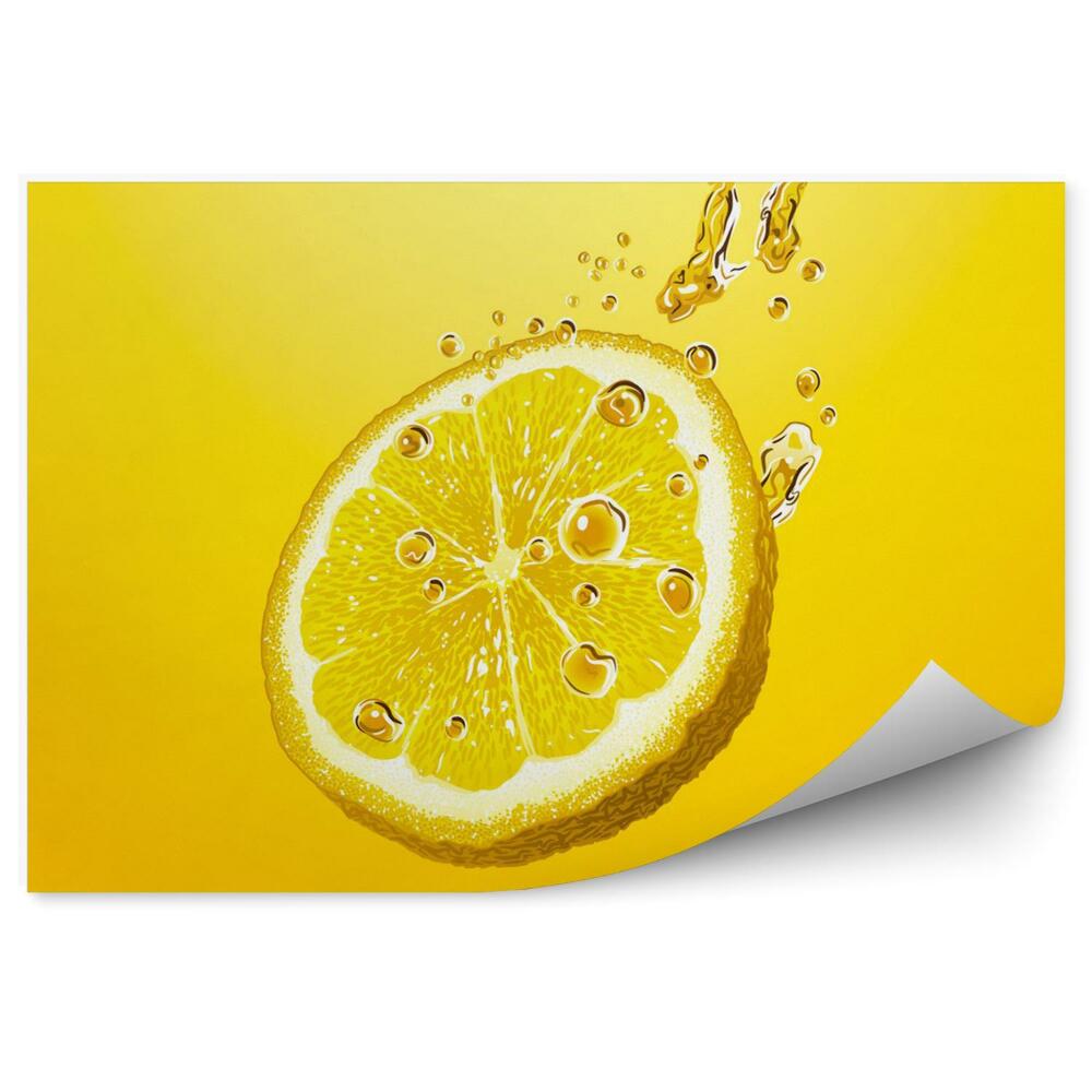 Fototapeta Plasterek cytryny z bąbelkami
