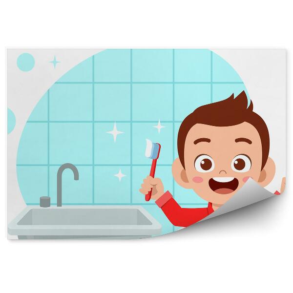 Fototapeta samoprzylepna Pasta do zębów szczoteczka łazienka higiena