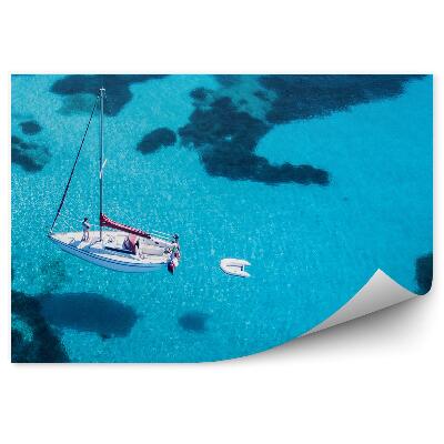 Okleina na ścianę Widok z lotu ptaka żaglówka podróż