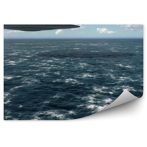 Fototapeta 3d statek kosmiczny ufo morze niebo chmury