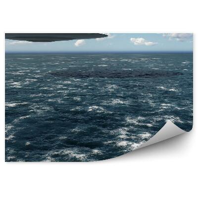 Fototapeta 3d statek kosmiczny ufo morze niebo chmury