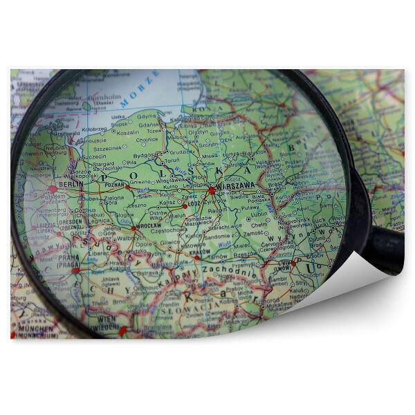 Fototapeta na ścianę Lupa polska mapa zieleń