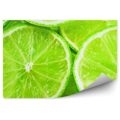 Okleina na ścianę Plasterki limonki świeża owoc zielona blask