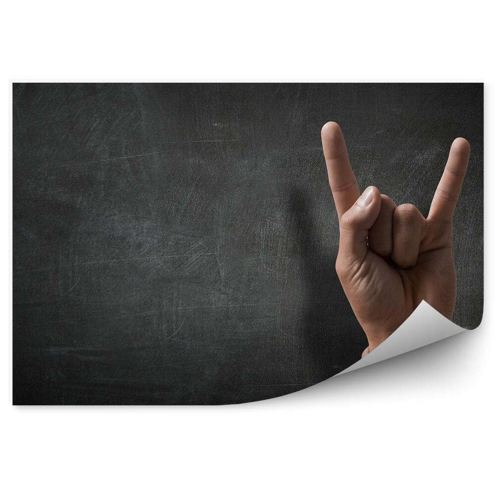 Fototapeta Gest rock dłoń garnitur ciemne tło