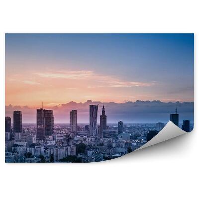 Fototapeta Pałac kultury i nauki warszawa wieżowce widok z lotu ptaka