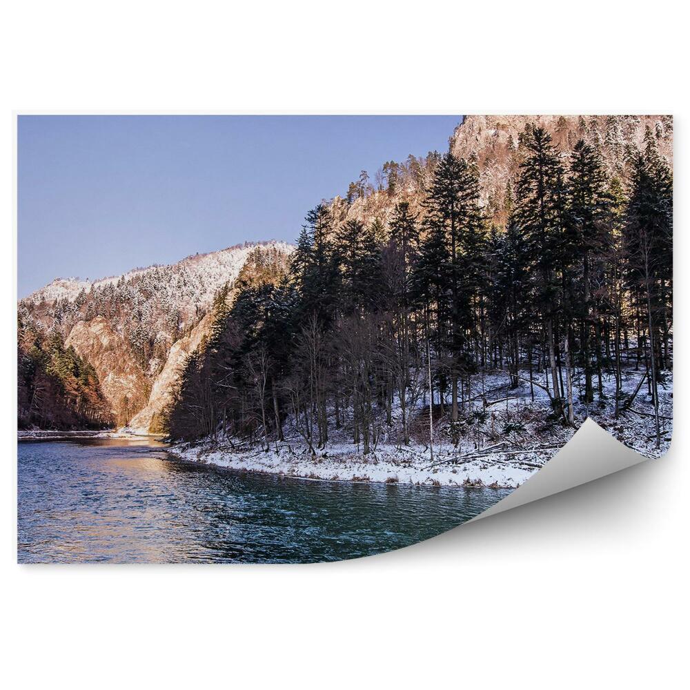Okleina na ścianę Dunajec zima w pieninach
