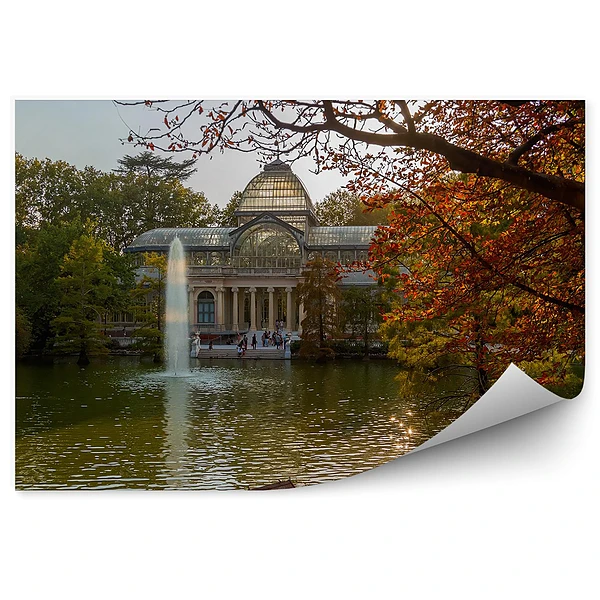 Fototapeta Kryształowy pałac hiszpania madryt fontanna park