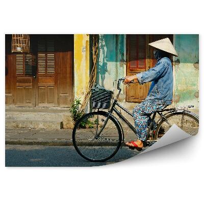 Okleina ścienna Chiny jazda na rowerze budynki