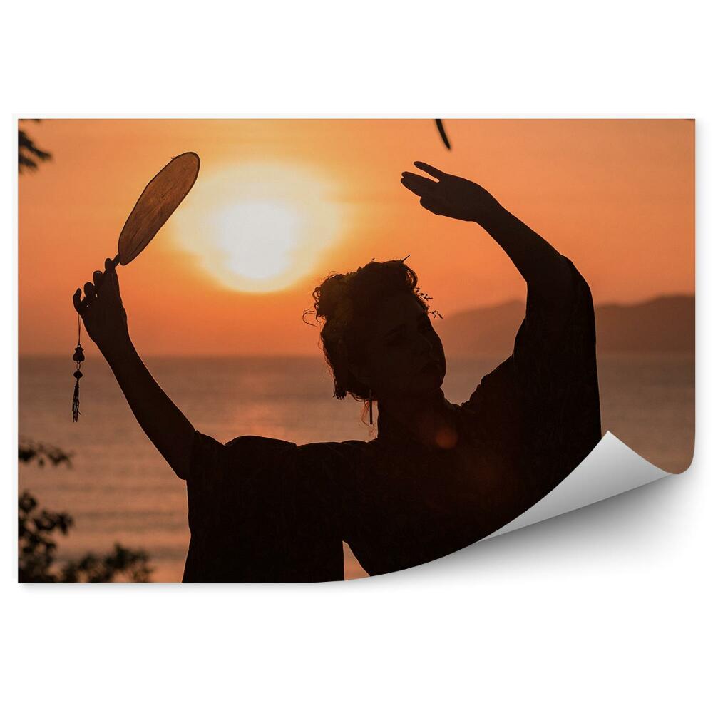 Fotopeta Kobieta gejsza kimono taniec natura woda