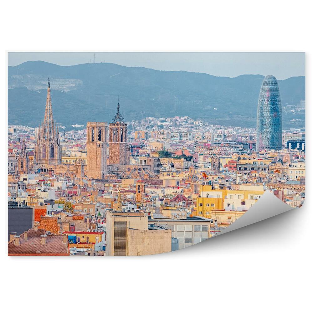 Okleina ścienna Barcelona widok z lotu ptaka