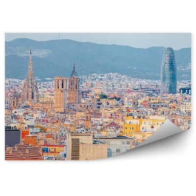 Okleina ścienna Barcelona widok z lotu ptaka