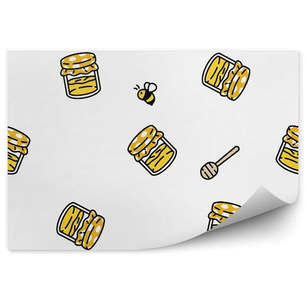 Okleina ścienna Żółty wzór miód pszczółki bajkowy motyw