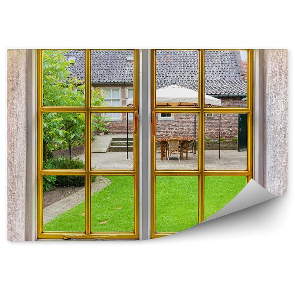 Fototapeta na ścianę Ogródek przy domu za oknem