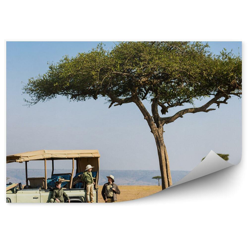 Okleina na ścianę Rodzina safari drzewa trwa