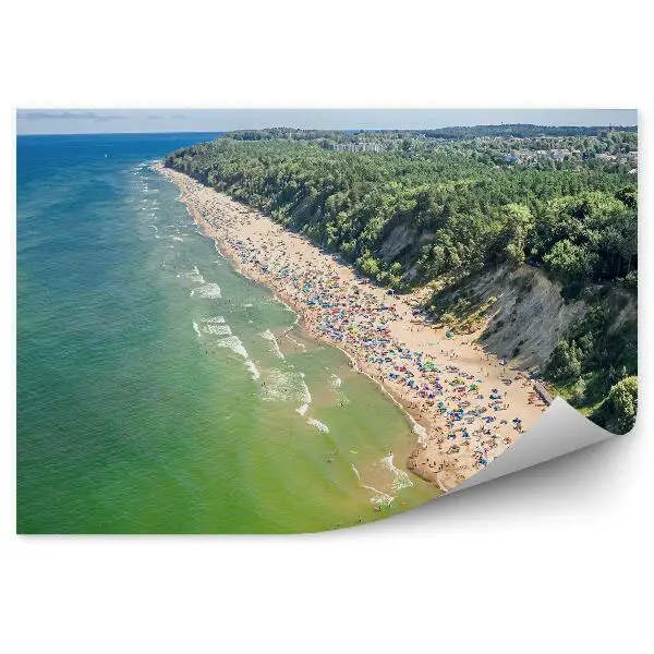 Okleina na ścianę Brzeg morza plaża piasek ludzie