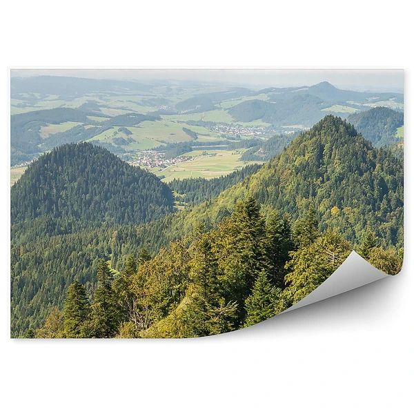 Okleina na ścianę Góry szczyty pieniny zieleń