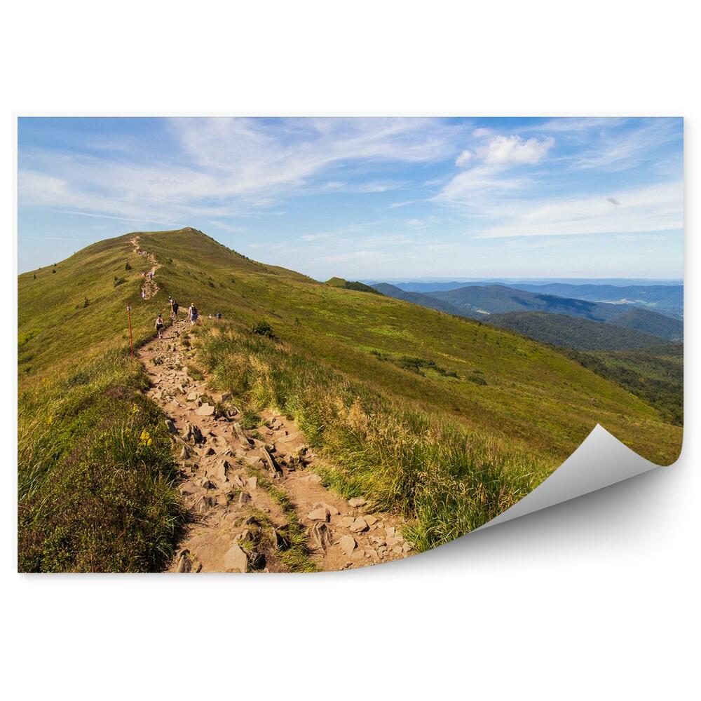 Okleina na ścianę Ścieżka górska bieszczady ludzie