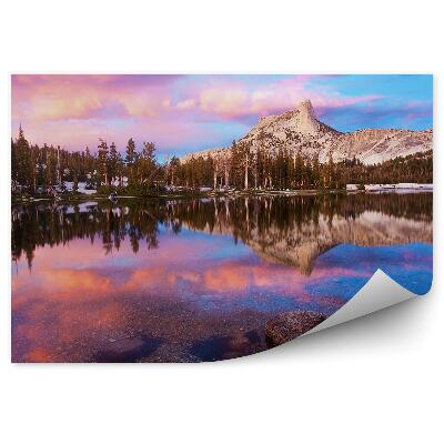 Fototapeta na ścianę Park Narodowy wzgórza śnieg choinki odbicie w wodzie