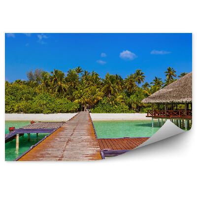 Okleina na ścianę Pomost plaża tropikalna wyspa lato