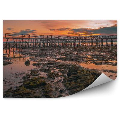 Okleina na ścianę Wysokie molo miasto dzieci morze