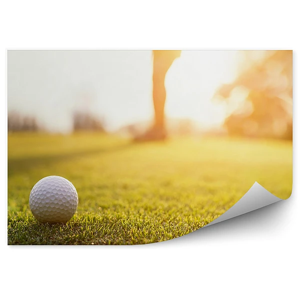 Fototapeta samoprzylepna Dołek piłka golfowa zachód słońca
