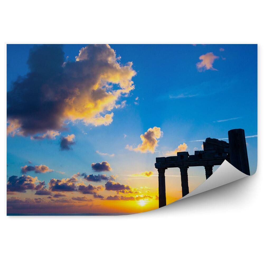 Okleina na ścianę Ruiny rzymskie na tle zachodzącego słońca