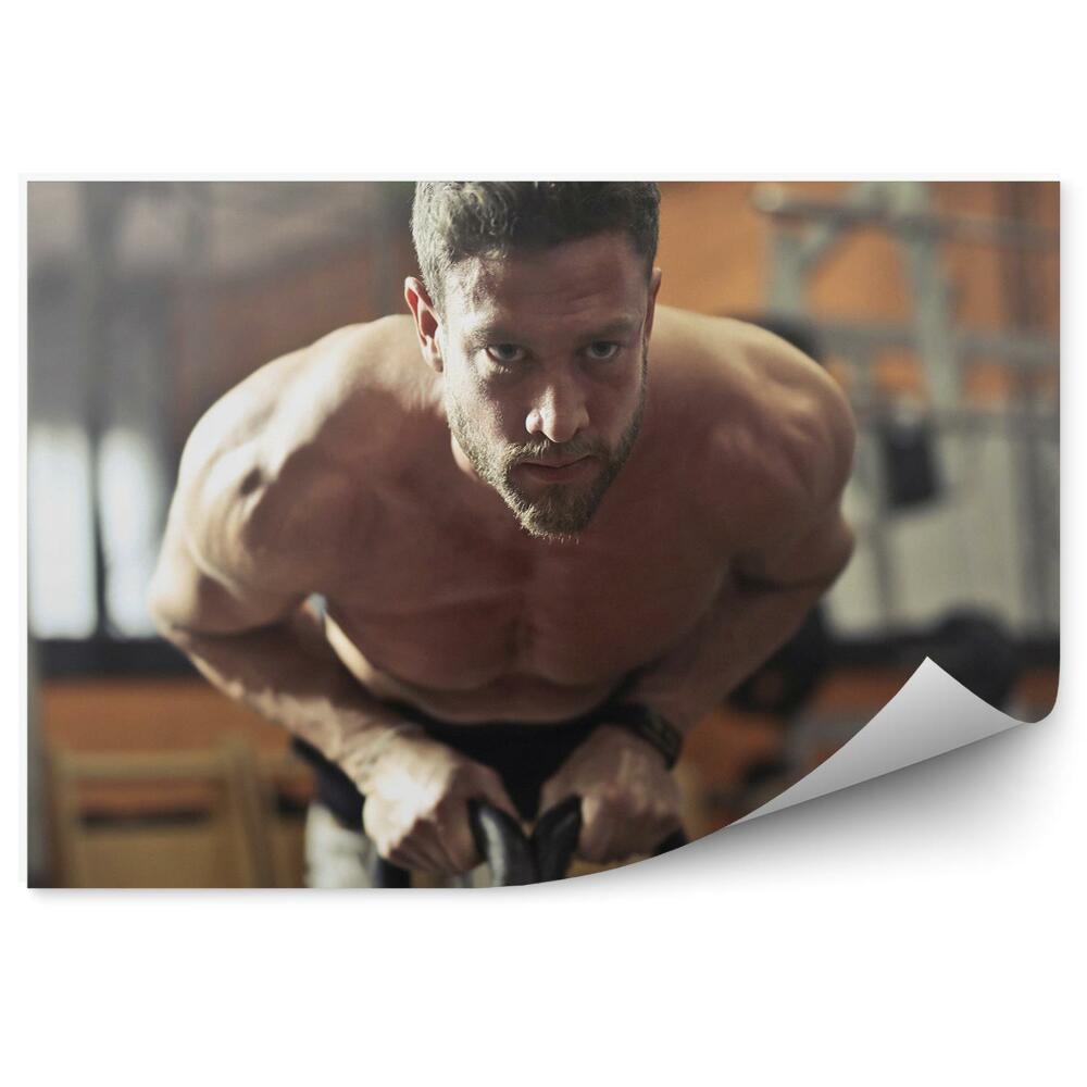 Fototapeta samoprzylepna Trening na rowerze treningowym