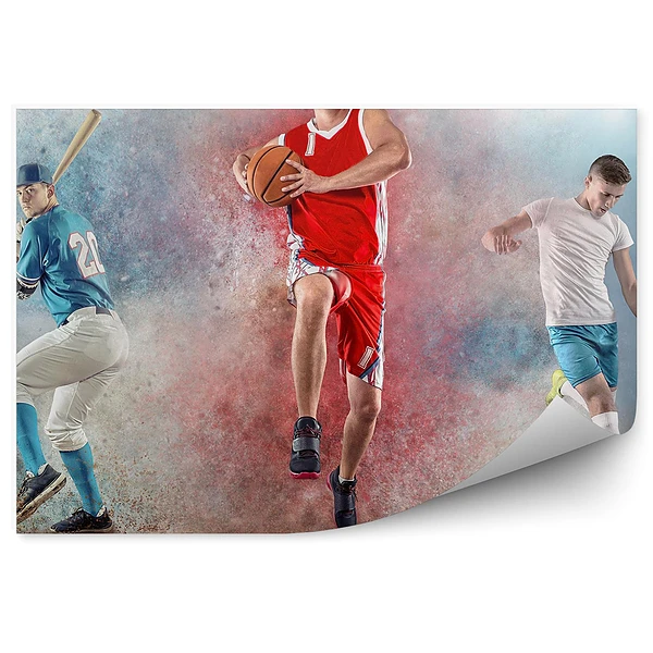 Fototapeta na ścianę Sportowcy bejsbol koszykówka piłka nożna