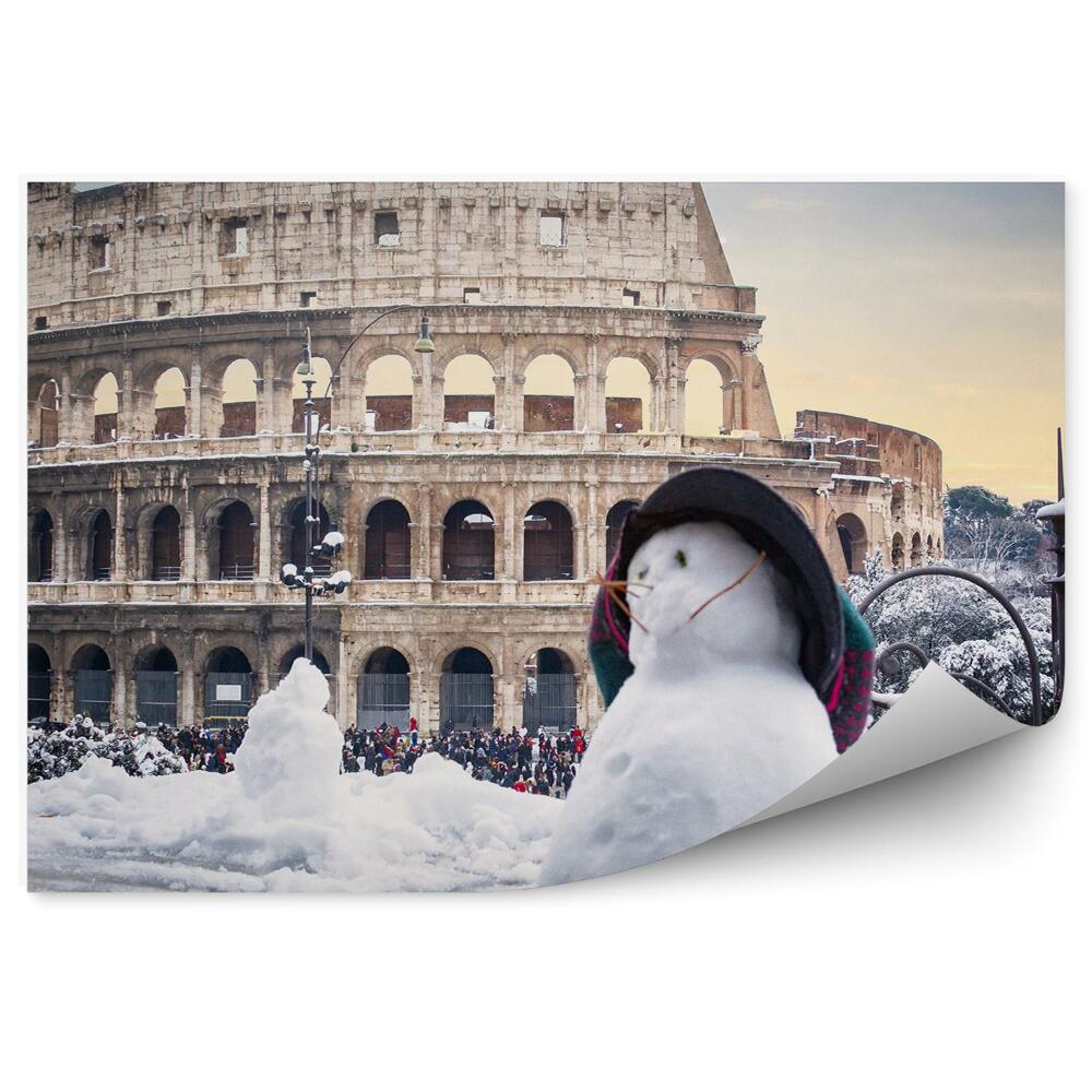 Okleina na ścianę Zima ośnieżony rzym koloseum