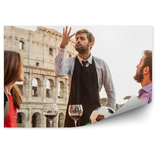 Fototapeta na ścianę Kelner serwuje piłkę nożną rzym