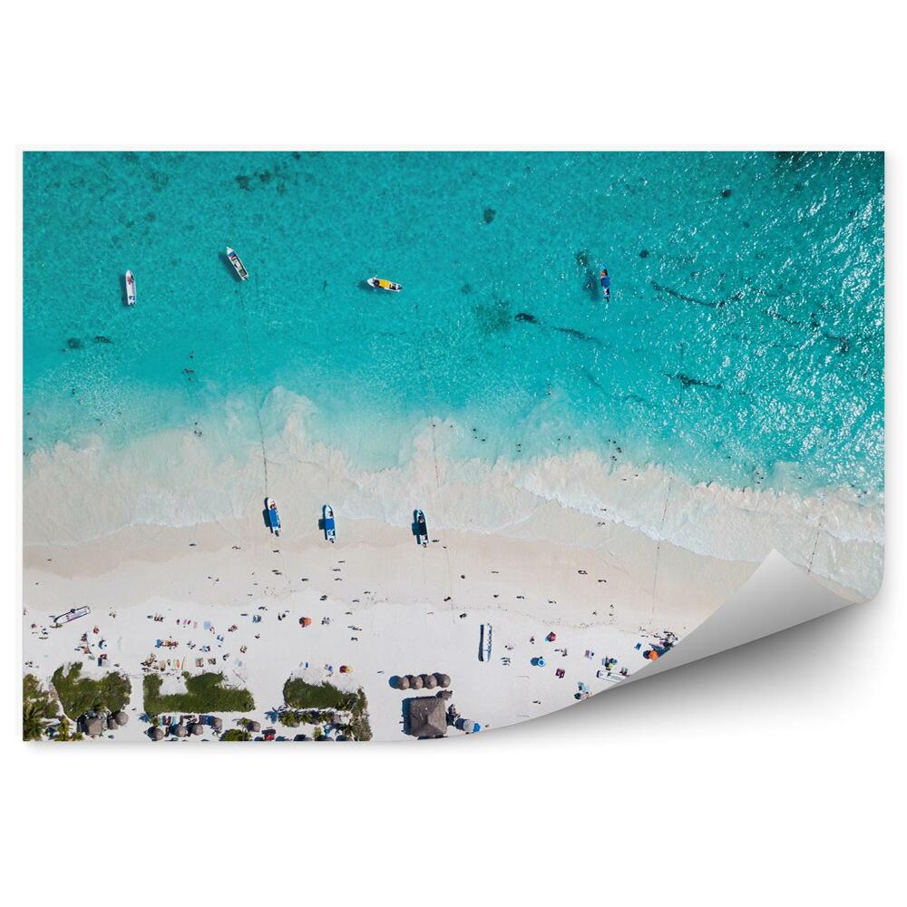 Okleina ścienna Widok z lotu ptaka plaża błękitna woda natura