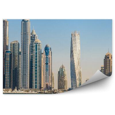 Fototapeta wieżowce ocean jachty Dubaj