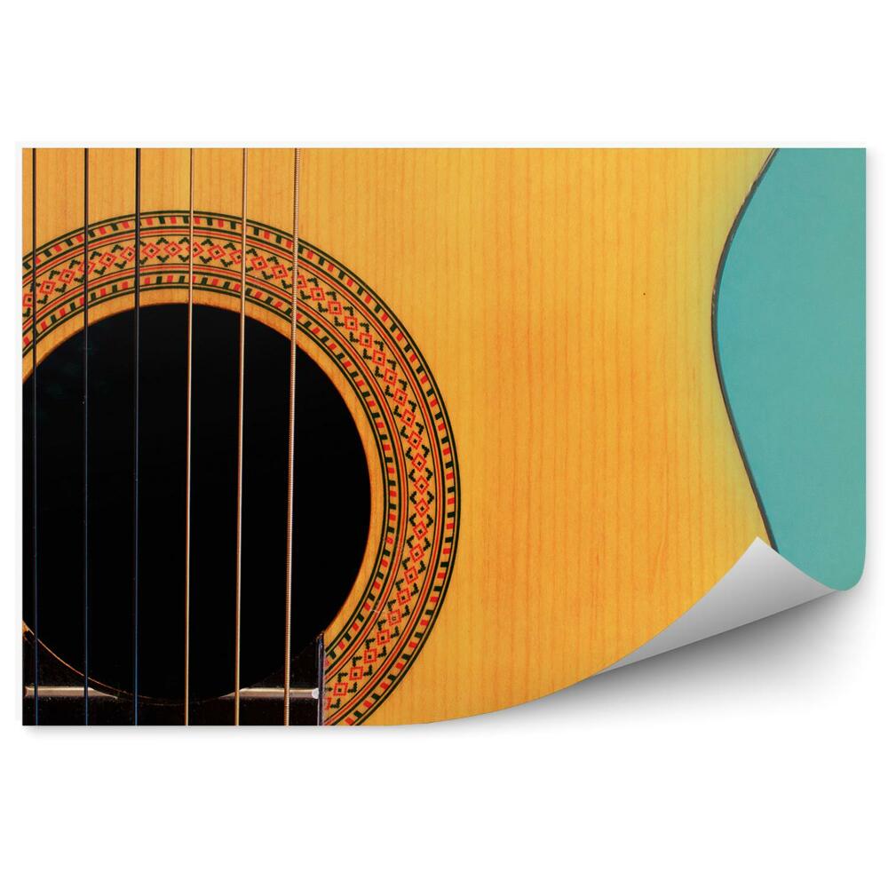 Fototapeta Gitara klasyczna akustyczna błękitne tło