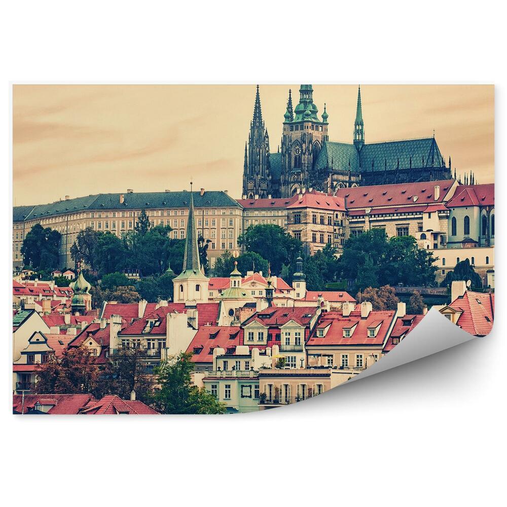 Okleina na ścianę panorama miasta Praga zamek Praski