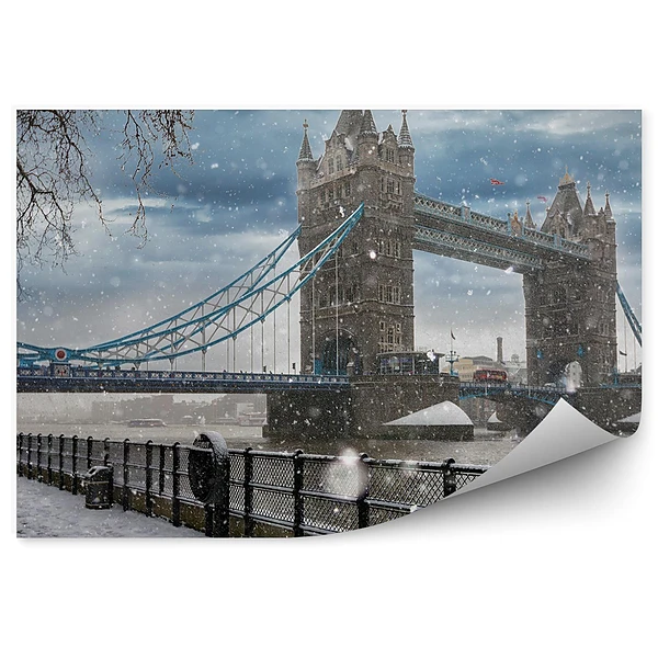 Okleina na ścianę Zima śnieg krajobraz tower bridge