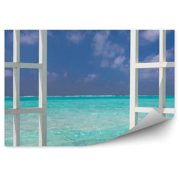 Fototapeta na ścianę Otwarte okno widok na łagodne fale morskie