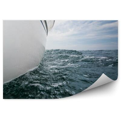 Okleina na ścianę Zbliżenie żaglówka fale morze woda