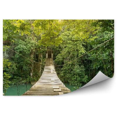 Okleina na ścianę Drewniane deski most liny roślinność przyroda
