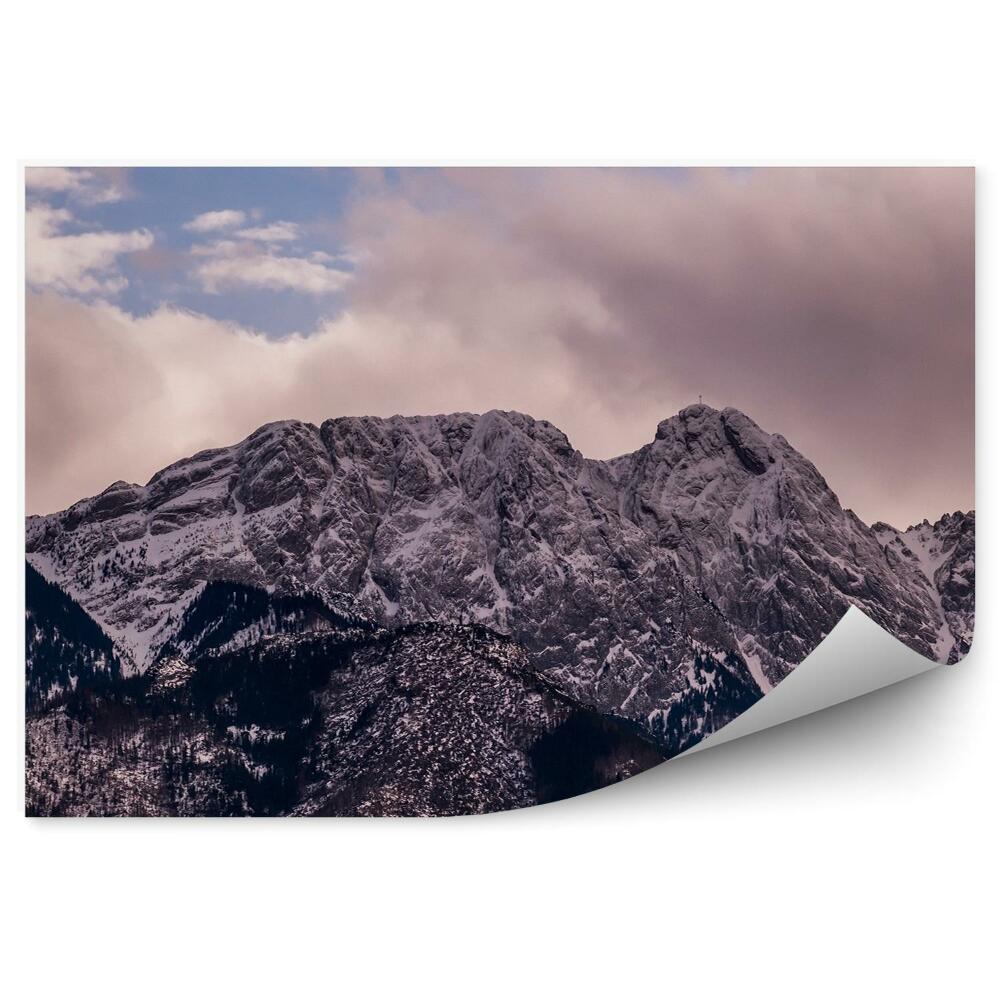 Okleina na ścianę Widok giewont góry tatry niebo chmury