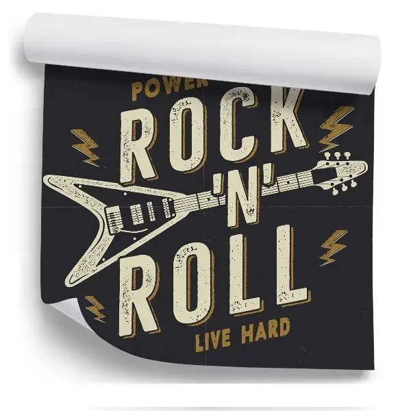 Fototapeta Rock napis tekst gitara retro