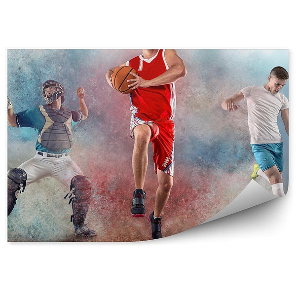 Fototapeta na ścianę Sportowcy bejsbol koszykówka piłka nożna